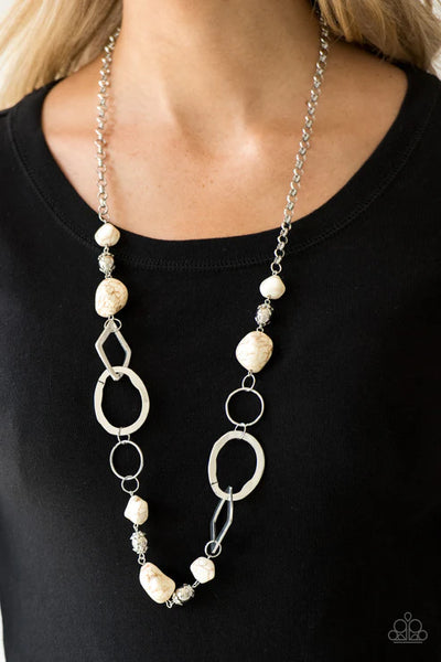 Thats TERRA-ific! - White Paparazzi Necklace (PZ-1071)