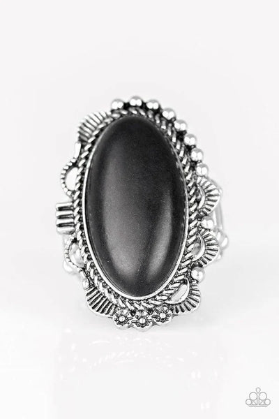 Open Range - black - Paparazzi ring (T72)