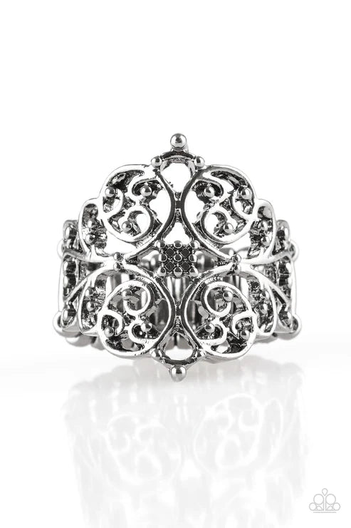Victorian Valor - Black Paparazzi Ring (T24)