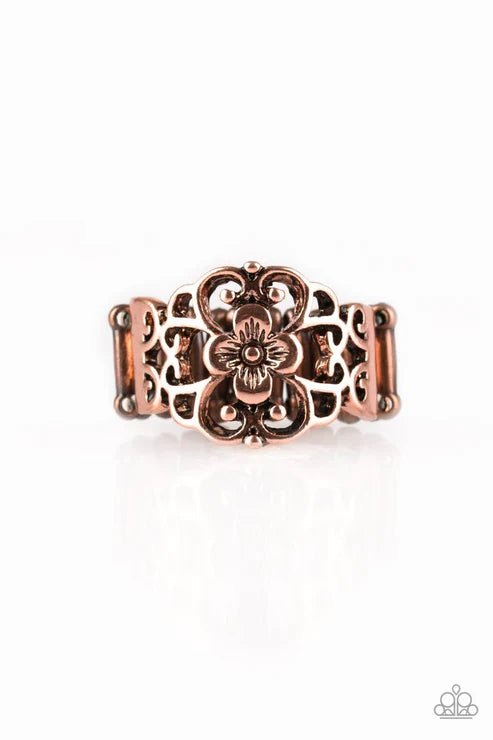 Fanciful Flower Gardens - Copper Paparazzi Ring
