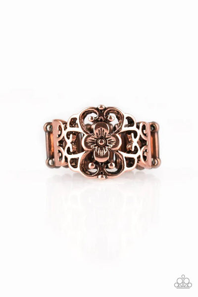 Fanciful Flower Gardens - Copper Paparazzi Ring (T101)