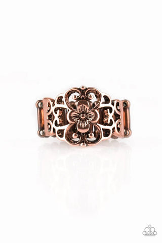 Fanciful Flower Gardens - Copper Paparazzi Ring (T101)