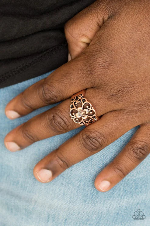 Fanciful Flower Gardens - Copper Paparazzi Ring