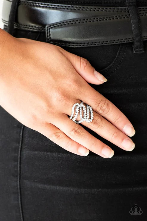 Make Waves - White Paparazzi Ring (T68)
