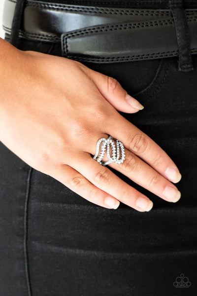 Make Waves - White Paparazzi Ring (T68)