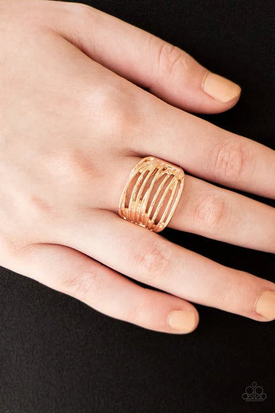 Give Me Space - Rose Gold Paparazzi Ring (T93)