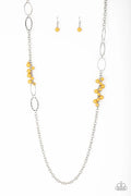 Flirty Foxtrot - Yellow Paparazzi Necklace (PZ-5653)