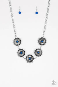 Me-dallions, Myself, and I - Blue Paparazzi Necklace (PZ-2378)