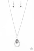 Teardrop Tranquility - Black Paparazzi Necklace (PZ-5511)