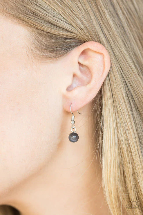Teardrop Tranquility - Black Paparazzi Necklace (PZ-5511)