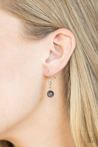 Teardrop Tranquility - Black Paparazzi Necklace (PZ-5511)
