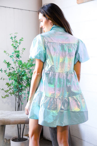 Nova Night Out Tiered Bubble Sleeve T Shirt Dress