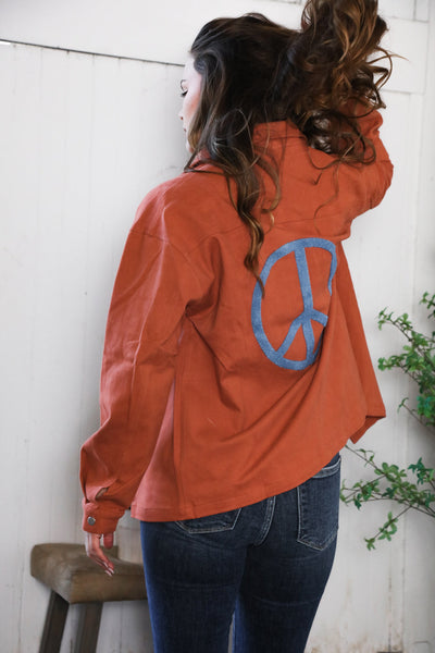 Peaceful Threads Burnt Orange Jacket