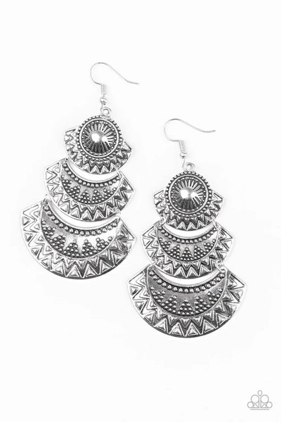 Impressively Empress - Silver Paparazzi Earrings