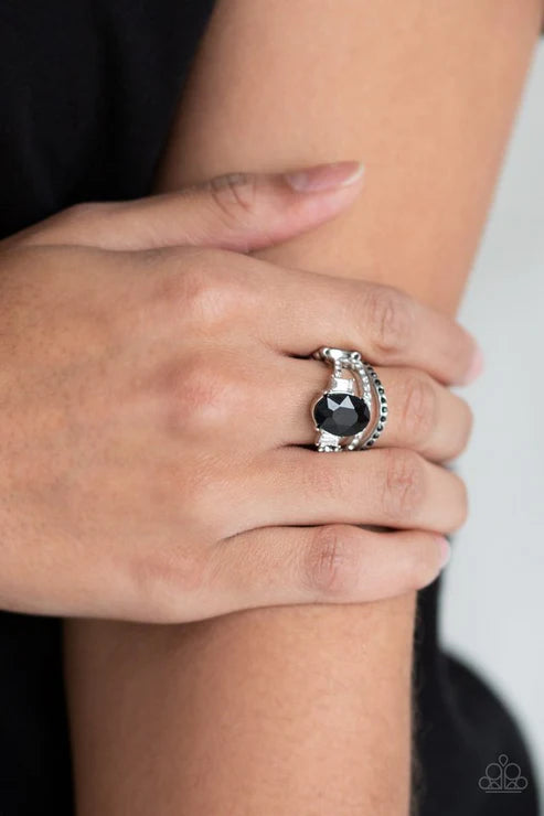 Spectacular Sparkle - Black Paparazzi Ring