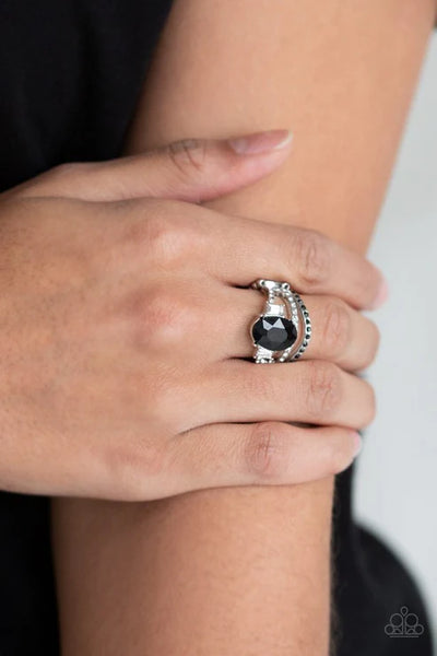 Spectacular Sparkle - Black Paparazzi Ring (T104)