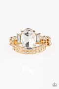 Bling Queen - Gold Paparazzi Ring (T46)