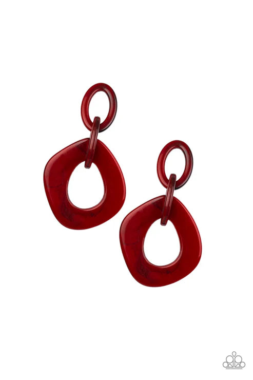 Torrid Tropicana - Red Paparazzi Post Earrings (PZ-1826)