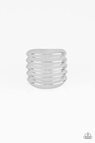 Hit Em Where It Hurts - Silver Ring - Paparazzi Accessories (T99)