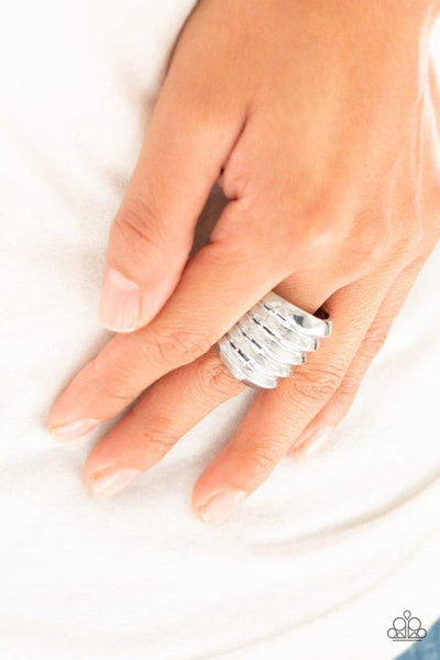 Hit Em Where It Hurts - Silver Ring - Paparazzi Accessories (T99)