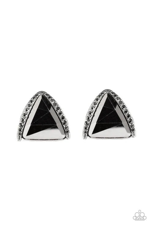 Exalted Elegance - Silver Paparazzi Post Earrings (PZ-2523)