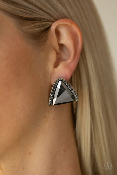 Exalted Elegance - Silver Paparazzi Post Earrings (PZ-2523)