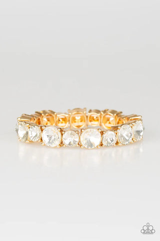 Born To Bedazzle - Gold Paparazzi Bracelet (PZ-184)