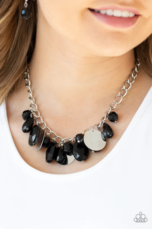 Treasure Shore - Black Paparazzi Necklace (PZ-5122)