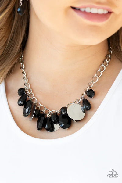 Treasure Shore - Black Paparazzi Necklace (PZ-5122)