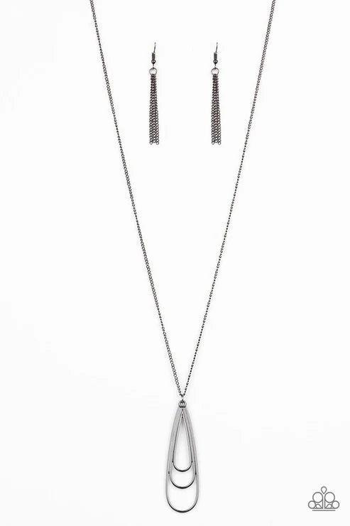 The Big Three - Black Paparazzi Necklace (PZ-3663)