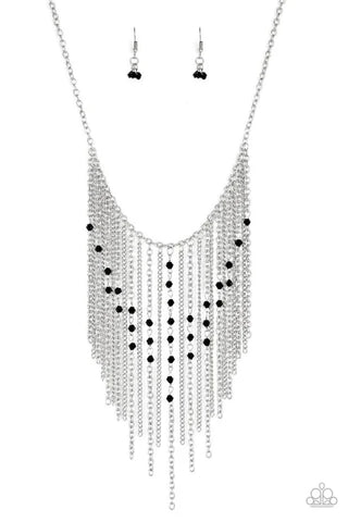 First Class Fringe - Black Paparazzi Necklace (PZ-5012)