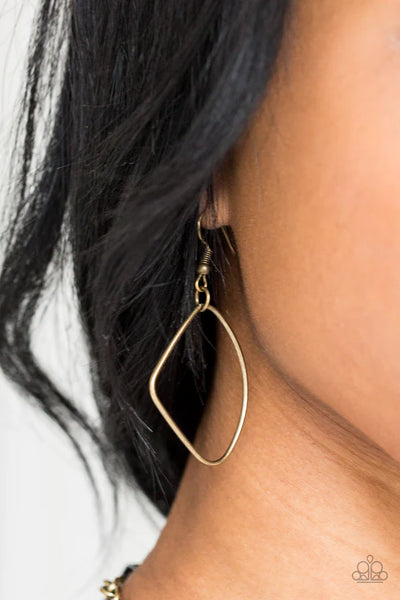 Attitude Adjustment - Brass Paparazzi Necklace (PZ-5083)