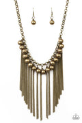 Powerhouse Prowl - Brass Paparazzi Necklace (PZ-5089)