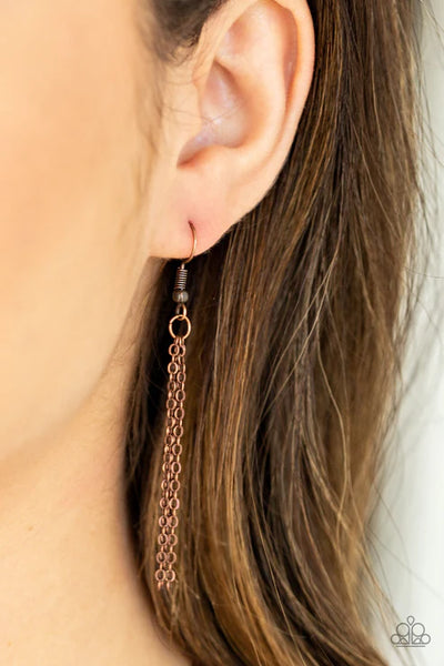 Straight From The Heart - Copper Paparazzi Necklace (PZ-2880)