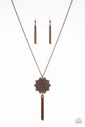 From Sunup To Sundown - Copper Paparazzi Necklace (PZ-5444)