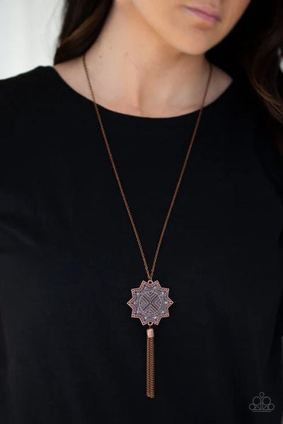 From Sunup To Sundown - Copper Paparazzi Necklace (PZ-5444)