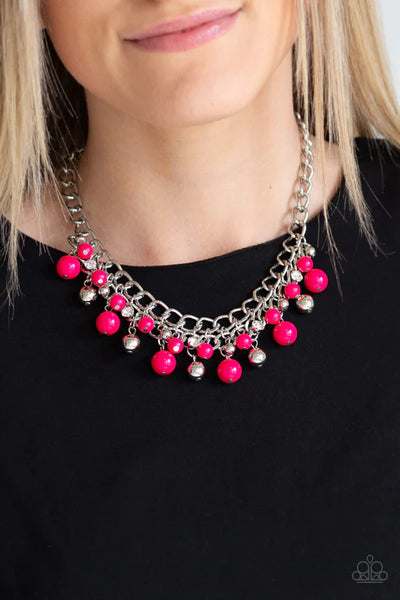 The Bride To BEAD - Pink Paparazzi Necklace (PZ-5345)