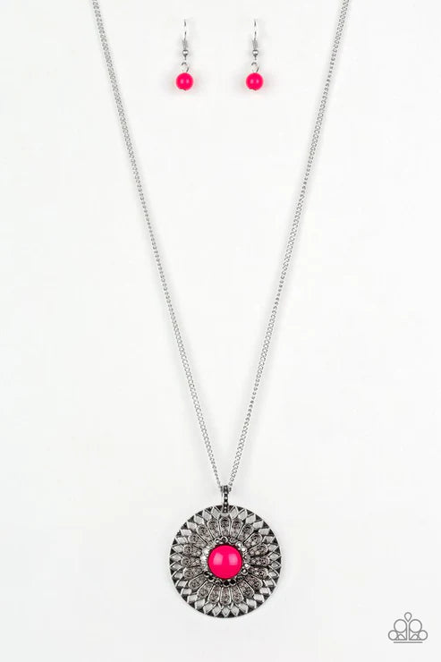 So Solar - Pink Paparazzi Necklace (PZ-3109)