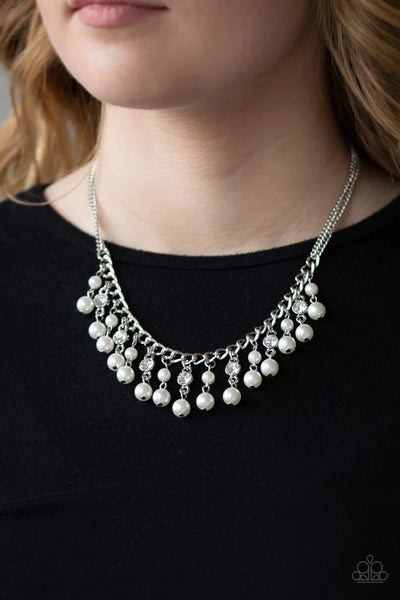 Regal Refinement - White Paparazzi Necklace (PZ-3886)
