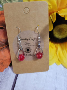 Dainty Drop - Red Country Craft Barn Earrings (#144)
