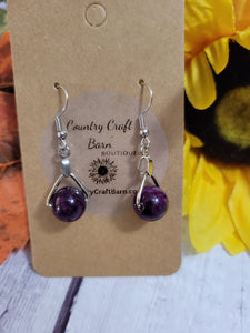 Dainty Drop - Amethyst Purple Country Craft Barn Earrings (#143)