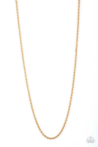 The Go-To Guy - Gold Paparazzi Mens Necklace (PZ_2836)