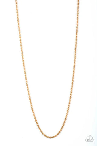 The Go-To Guy - Gold Paparazzi Mens Necklace (PZ_2836)