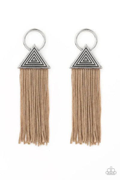 Oh My GIZA - Brown Earrings - Paparazzi Accessories (PZ-3444)