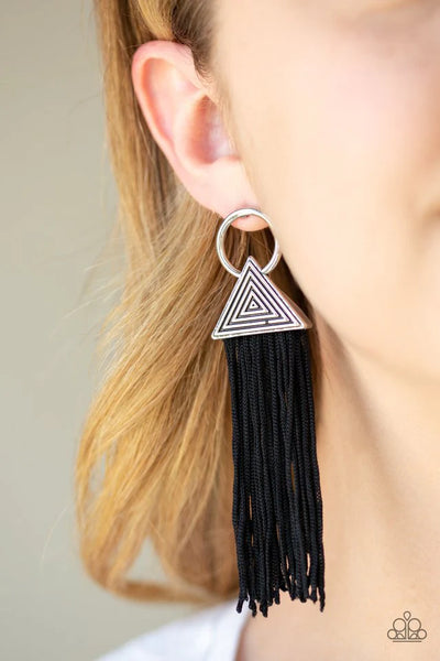 Oh My GIZA - Black Earrings - Paparazzi Accessories (PZ-780)