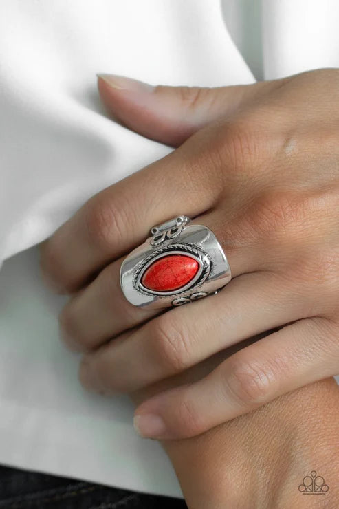 PLAIN Ride - Red Paparazzi Ring (T44)