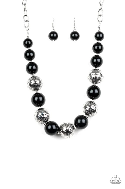 Floral Fusion - Black Paparazzi Necklace (PZ-2948)