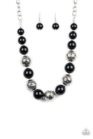 Floral Fusion - Black Paparazzi Necklace (PZ-2948)