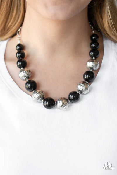 Floral Fusion - Black Paparazzi Necklace (PZ-2948)
