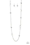 Duchess Dazzle - Silver Paparazzi Necklace (PZ-5712)